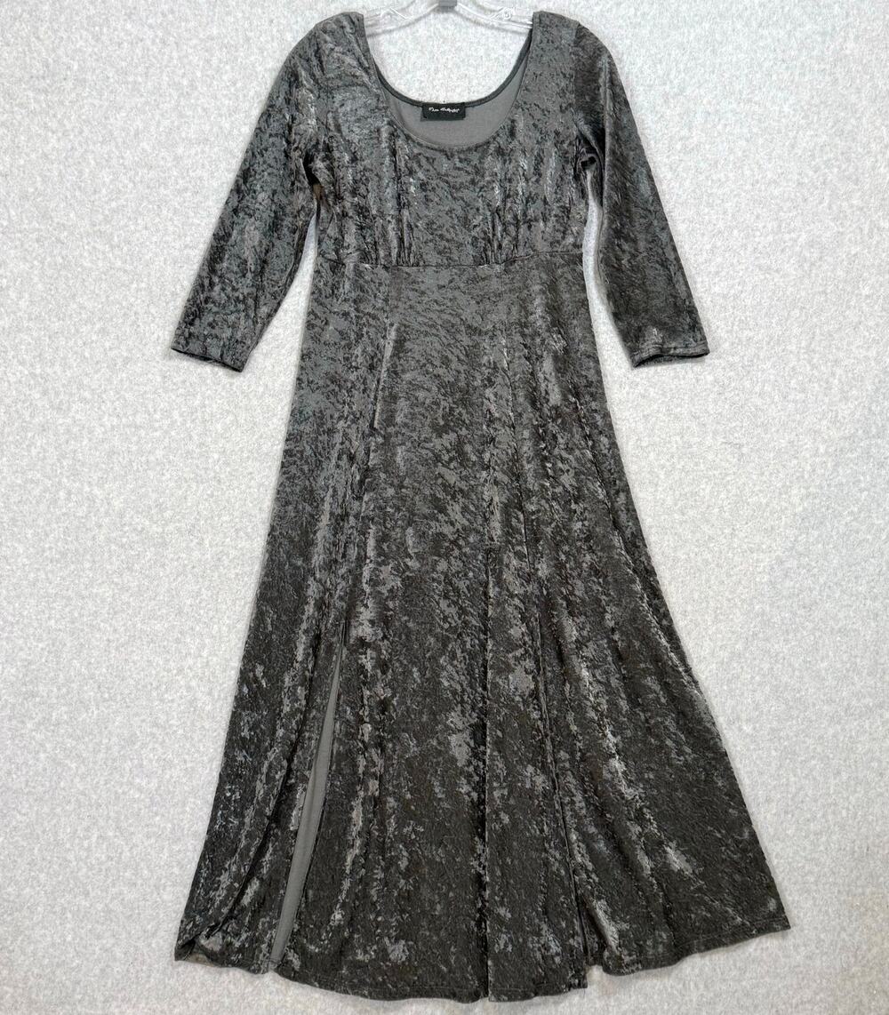 Miss Selfridge Crushed Velour Maxi Dress UK Size 12 Whimsigoth Fairygrunge Party